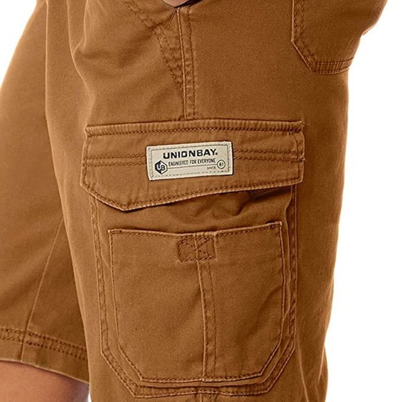 Unionbay Men's Flex Waist Stretch Cargo Shorts Chestnut, Size 42 (New) - Picture 14 of 14